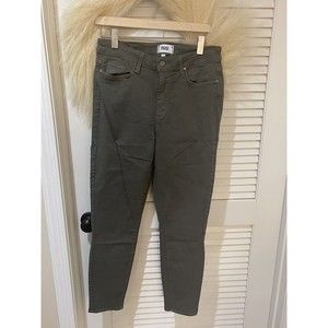 Paige Hoxton Ankle Skinny Cargo Jeans Size 30 Womens Green Stretch